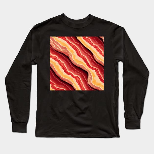 Bacon stripes Long Sleeve T-Shirt by BloodRubyz